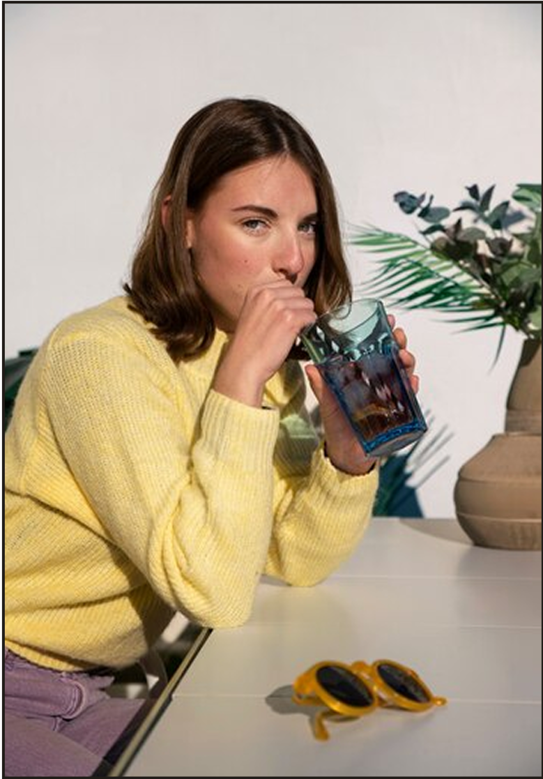 Gen Z user drinking